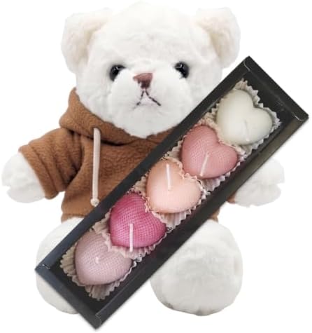 Q-FLA, and3 859915 Gift Heart Candle, Black Box, Soft Bear WH, Hoodie, Brown, Present, Birthday, Gift Bag Included image 3