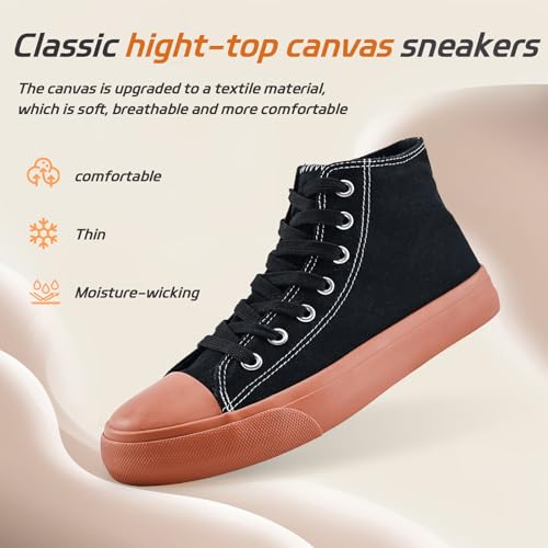 rosyclo Canvas Shoes for Women and Men, High Top Canvas Sneakers Fashion Lace Up Comfortable Womens Classic Casual Tennis Walking Shoes2