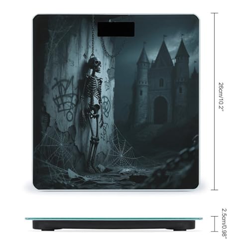 Báscula de baño digital Horror Skull con vidrio templado miniatura 2