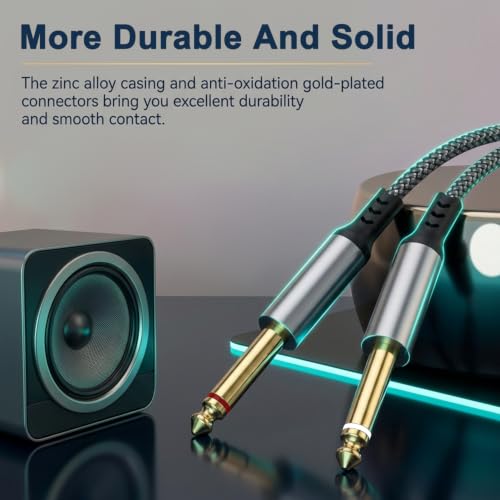 Image of Verilux Multi Lighting to Dual 6.35mm 1 /4 inch TS Mono Stereo Y-Cable Splitter | 3 in 1 to Dual 1 /4-inch Audio Cable Compatible for Smartphones, Computers, Phones /Pads Amplifiers, Speakers, Headphones