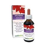 Vid roja (Vitis vinifera) hojas Tintura Madre sin alcohol Naturalma | Extracto líquido gotas 100 ml | Complemento alimenticio | Vegano