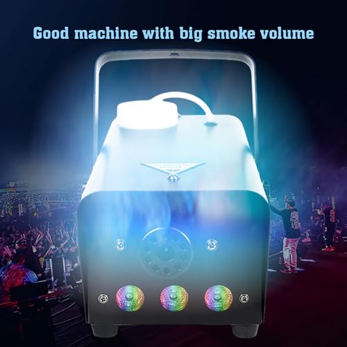 Máquina de humo con luces LED, control remoto inalámbrico y cableado, efecto de humo colorido para escenarios, bares, fiestas y salas privadas, 500 W (negro) miniatura 4