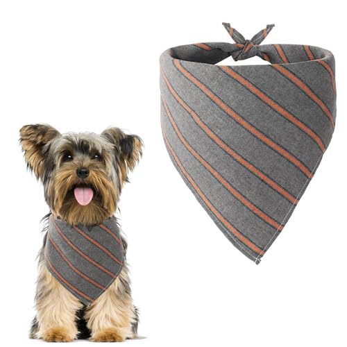 Aomig Bandana Hund Kopftücher Hunde Dreiecks Mode Halstuch Hundehalstuch klassisches Plaid Dreieckstuch Waschbare Hundehalstücher Geburtstag Hund für Kleine Mittel Große Hunde Katzen 50x50x70cm(Asche)