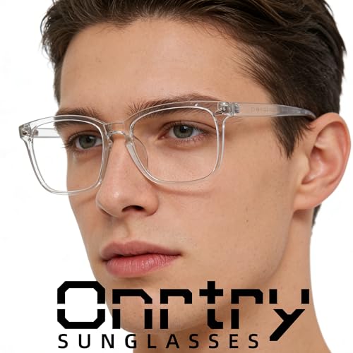 Image of Onrtry Non Prescription Glasses for Men Women Square Clear Lens Eyeglasses