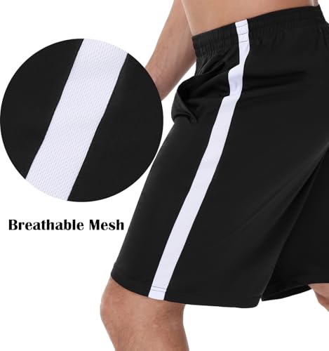 Men's Basketball Shorts with Pockets Athletic Running Shorts Workout Training Gym Shorts4