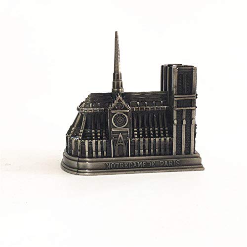 Uterstyle Modèle Notre Dame de Paris, statue de monuments français, figurine de construction Paris Notre Dame de Construire, décoration de bureau, cadeau souvenir avec boîte cadeau (argent ancien) Cover
