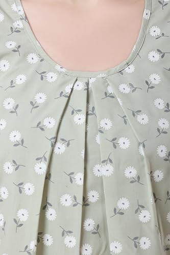 Image of Women's Viscose Blend Comfort Short Nighty with Side Pockets | Soft Printed Short Night Dress for Everyday Wear | Easy to Wear (CS5001)