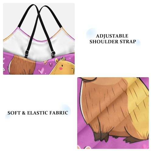 Capybara Pattern Girls One Piece Swimsuits Summer Quick Dry Beach Bathing Suit4