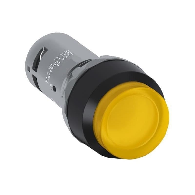 Bouton à tête plate série CP CP1-11Y-10 avec anneau en plastique pour panneau électrique