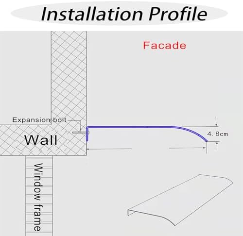 20" x 51" Window Awning - UV Protection Canopy, Rain Shelter for Doors & Porches, Outdoor Sun Shade Cover, Durable Exterior Awning for Home & Patio