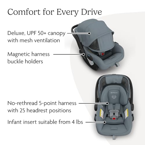 Image of UPPAbaby Mesa V3 Infant Car Seat - Easy Installation + SmartSecure Technology - Attaches to Stroller | Base + Infant Insert Included - Callum (Stone Blue)