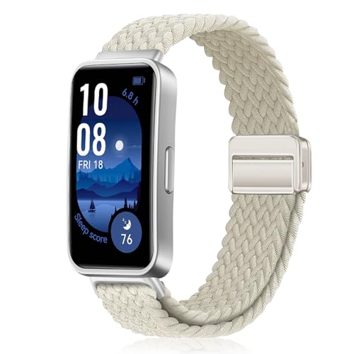 [MokaZii] �o���h For Huawei Band 10/9/8 �i�C���� �ґg�����x���g �҂ݍ��� ���C�z�� �ʋC�� �y�� �_�� �X�|�[�c�o���h �j���ʗp �e�͐� �ϋv�� �����\ Huawei Band 8/9/10 - �X�^�[���C�g