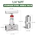 TAISHER 2PCS 304 Stainless Steel High Pressure Straight Needle Valve 1/4