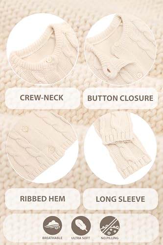 Lilax Baby Girls' Cable Knit Cardigan Long Sleeve Cotton Sweater3