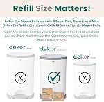 Recharges pour poubelle à couches Diaper Dekor Classic | 4 unités non parfumées | Marquage exclusif de fin de liner | Épais, rapides et faciles à remplacer | Système de recharge le plus économique | pour poubelles originales et Eko Style