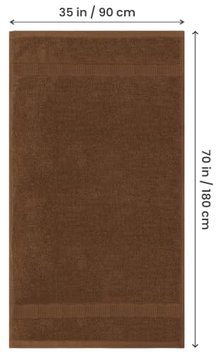 Image of Utopia Towels Jumbo Bath Sheets, 2 Pack, 35x70 in, 600 GSM, Dark Brown | Extra Large Ring Spun Cotton Bath Sheets - Soft, Plush, Quick-Drying, Highly Absorbent, Great for Everyday Use
