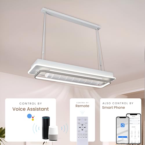 Image of Smartway - 80 Watt |65Cm|Paco Modern|Living Room|Dining|Bedroom Ceiling Fan Chandelier BLDC Noiseless Motor|Auto Rotatable Blower Fan 3 Color Mode (Warm Cold & Natural White) Remote & App