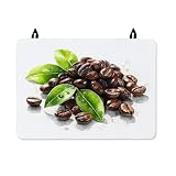 Copertura superiore per fornello elettrico, con foglie verdi biologiche naturali, gocce d'acqua, lavabile, per cucina elettrica, 71 x 50 cm