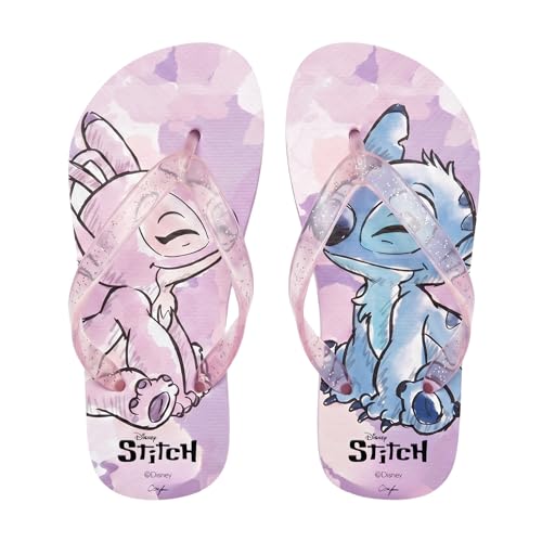 Disney Stitch et Angel Tongs pour Filles, Sandales D'été Cadeau de Filles, Tailles EU 25 à 32 (Lila, Système Taille Chaussures EU, Enfant de 2 à 5 ans,...