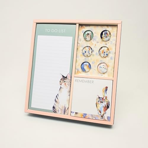 Image of Punch Studio Watercolor Pets Cats Notepad, Listpad and Magnet Set (59255)