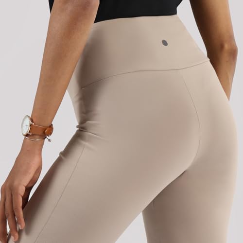Image of BlissClub Women's Comfort Fit Mid Rise Ultimate Slit Flare Pants - Lite Tall |Above 5'5 | Stylish Slits | Stretchy | Comfortable | Back Pocket