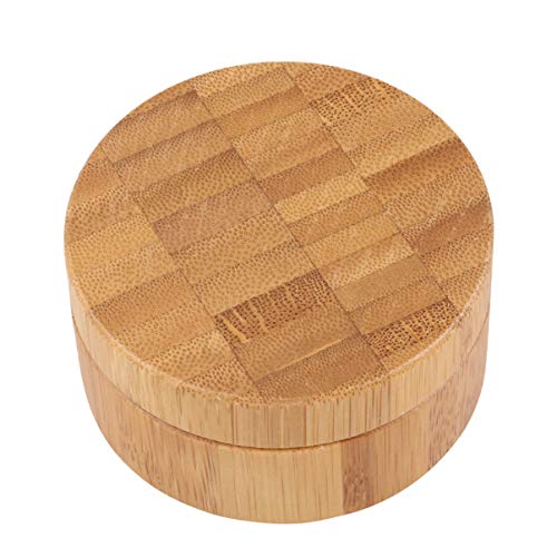 Healifty Powder Container Bamboo Powder Puff Box Comestic Powder Case for Ladies