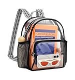 Lyingflat Clear Bag for Stadium Events 12x12x6 Small Clear Backpack Stadium approved for Festival Concert Sport Events Work Travel, Black Guitar