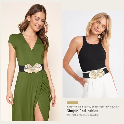 Initlove Stretchy Waist Belt for Women Wide Elastic Waistband for Dresse2