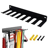 Gym Storage Rack, 8 Hook Metal Barbell Storage, Resistance Band Rack Gym Organizer Vertical Barbell Mount with Screw Space Saving Commercial or Home Accessory Strength Training Equipment