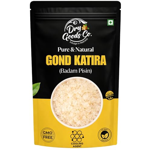 Image of Dry Goods Co Gond Katira (Tragacanth Gum) 200g | Premium Edible Gond | Natural Cooling Resin | Summer Drink Ingredient | Soaked Crystal Gond | No Chemicals | Lab Tested