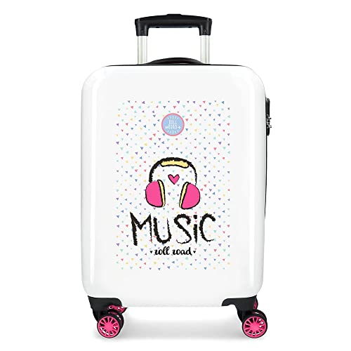 Roll Road Music Kabinenkoffer Rosa 37x55x20 cms Hartschalen ABS Kombinationsschloss 34L 2,6Kgs 4 Doppelräder Handgepäck