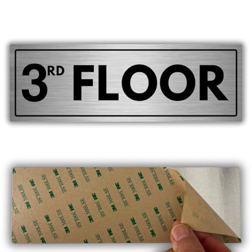 LEYKAI | 3rd Floor Sign - 3x9 Inch - Aluminum - Building Level Wayfinding