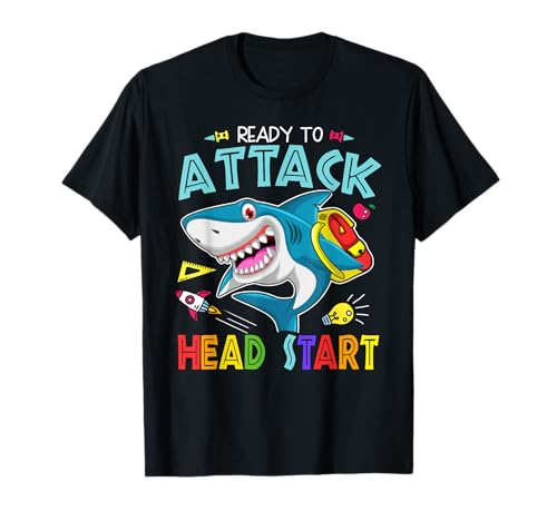 Ready To Attack Head Start Boy Back To School Sea Animal T-Shirt