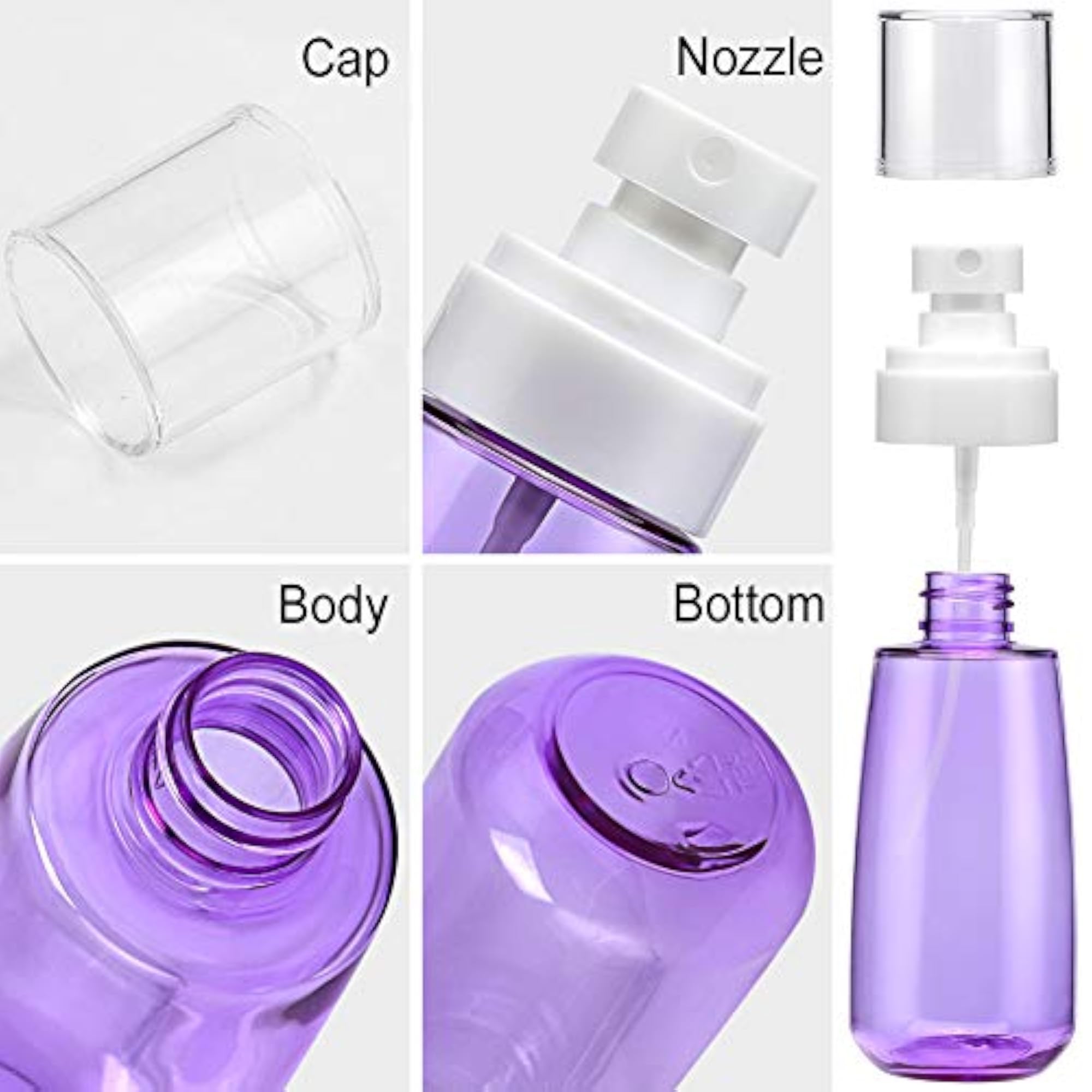 Fine Mist Spray Bottle 3.4oz Empty Cosmetic Refillable
