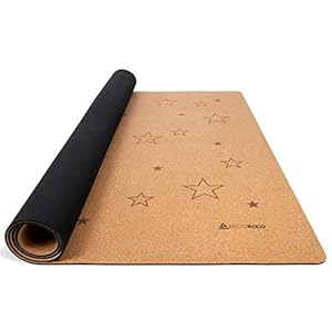 Speelkleed voor kinderen, baby’s en peuters, gemaakt van kurk en rubber, Stars 140x110cm, anti-allergeen en antislip, kruipmat gemaakt van natuurlijke materialen, inclusief draagtas
