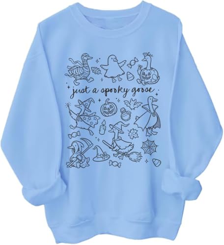 Just A Spooky Goose Shirt Just A Spooky Goose Doodles Sweatshirt Halloween Cute Horror Sweatshirt