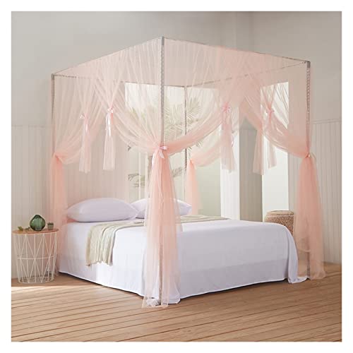 Moustiquaire de lit rose suspendue universelle grand format