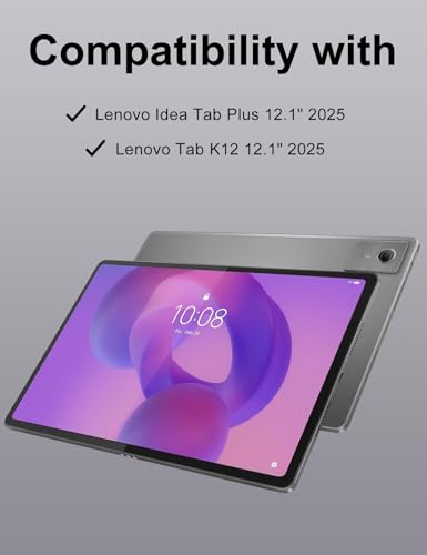Image of Keyboard Case for 2025 Lenovo Idea Tab Plus 12.1 Inch /Tab K12, Magnetic Detachable Wireless Keyboard & Premium PU Case with Pencil Holder for 12.1 inch Lenovo Idea Tab Plus /Tab K12 (TB361FU /TB361ZU)