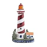 PawwJoy Figura de faro de resina, modelo de faro para arte de armario, dormitorio, decoración de estilo mediterráneo, 4.5 x 2.3 x 7.87 pulgadas, color rojo