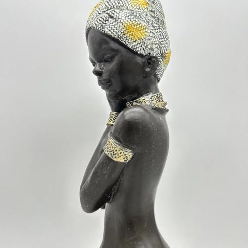Figura Decorativa Africana Estatua Busto Tradicional 13 Pulgadas miniatura 2