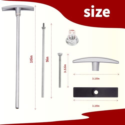 Image of 9 inch&6 inch RV Sewer Valve Handle Replacement Kit,RV Waste Valve Handle Replacement, RV Dump Valve Handle Replacement Set,Replaces Tank Valve Handle,Fits RV Grey Water Valve & RV Black Tank Valve