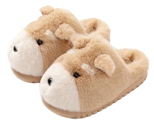 Fuzzy Dog Slippers for Women House Slippers Cute Animal Fluffy Furry Women's Warm Winter Slipper Indoor 2025