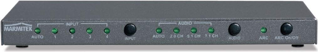 HDMI Switch Avec Extracteur Audio - Marmitek Connect 621 UHD 2.0 - HDMI 2.0 - 4K60 - HDR - ARC - sortie audio numérique et analogique - 4 IN / 1 OUT- commutation automatique - Toslink - HDCP 2.2
