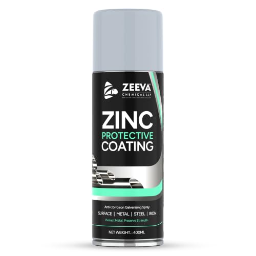 Image of ZEEVA Zinc Protective Coating Spray Paint 400ML | Cold Galvanizing Zinc Spray | Anti Rust Metal Coating | Corrosion Protection | Heat & Weld Resistant | Fast Dry Spray for Steel, Iron, Auto, Machinery & Industrial Use