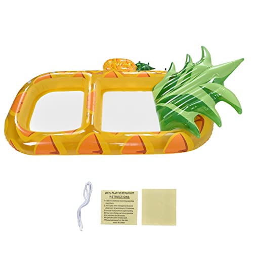 Flotador inflable para piscina con forma de piña con reposacabezas, soporte para bebidas, balsa grande para adultos y niños, relajación de agua de verano