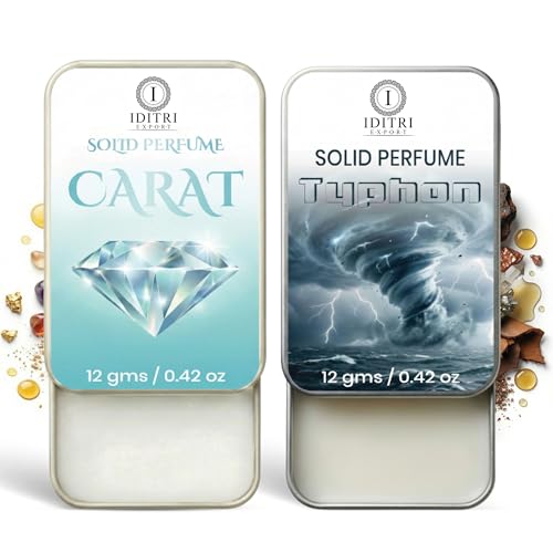 Image of Solid Perfume |Typhon&Carat Alcohol Free Wax Perfume Balm, Long Lasting | Pocket Tin 12g, Pack Of 2| Non Greasy Smooth Glide, Travel Friendly Men And Women