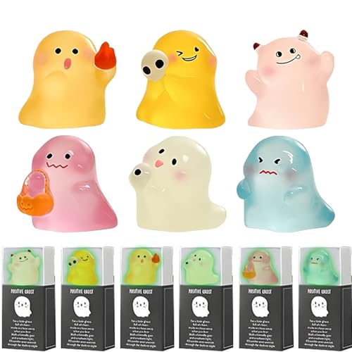 Genérico Estatuilla De Fantasma - Figura Fantasma Halloween | 6 Piezas Resina Luminiscente Estatua para Estantería Dormitorio Mesita Noche Escritorio Guardería,Ambiente Hogar Y Espacio De Trabajo