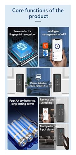 Serrure connectée Wifi à pêne dormant avec empreinte digitale - 5