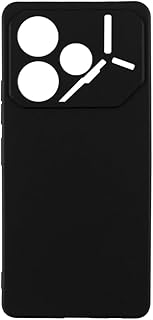 شانتايم جراب موبايل من البولي يوريثين الحراري متوافق مع تكنو بوفا 6 الجيل الرابع 4G، جراب ناعم نحيف مضاد للصدمات مع تصميم مضاد للخدش وفتحات دقيقة للحماية الكاملة (اسود)