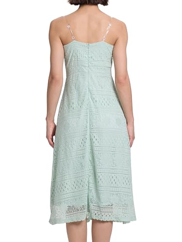 Image of DITOK Womens Lace Floral Midi Dress Summer Sundress Overlay Casual Sleeveless Flowy Cocktail Party Swing Wedding Dresses